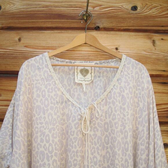 Z & L Europe Cheetah Print Tassel Boho Cover Up Top S M L XL One Size - Picture 5 of 10